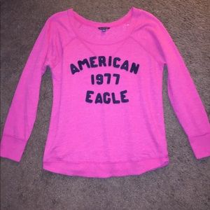 Pink American Eagle Logo Crewneck Sweater